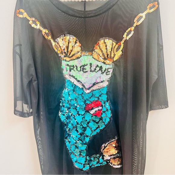 Mermaid True Love Sheer Black Tee - Picture 4 of 4